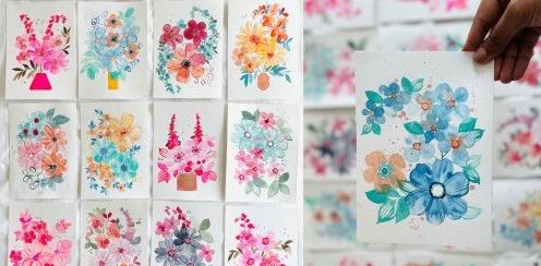Pastel Florals for Beginners  15 Day Watercolor Challenge