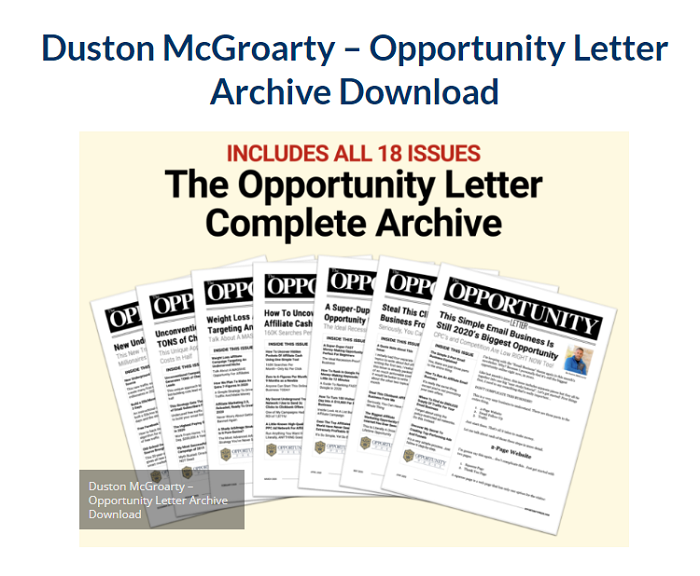 Duston McGroarty – Opportunity Letter Archive Download 2023