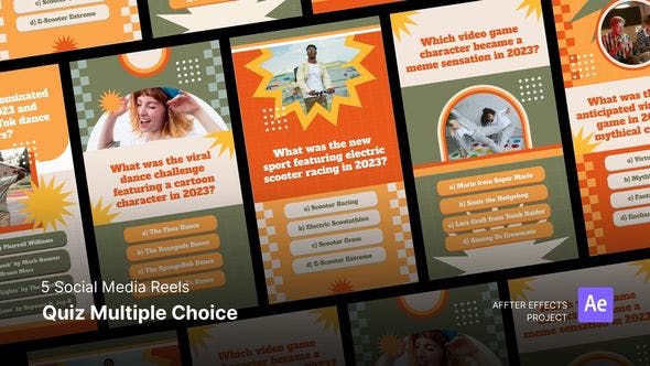 Videohive - Social Media Reels - Quiz Mutiple Choice After Effects Template 47695915