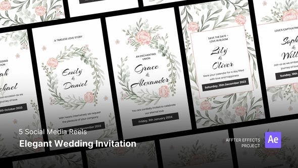 Videohive - Social Media Reels - Elegant Wedding Invitation After Effects Template 47695895