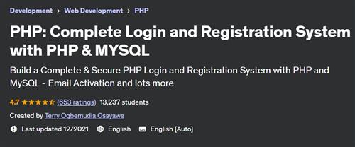 PHP – Complete Login and Registration System with PHP & MYSQL