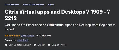 Citrix Virtual apps and Desktops 7 1909 – 7 2212