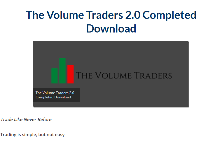 The Volume Traders 2.0 Completed Download 2023