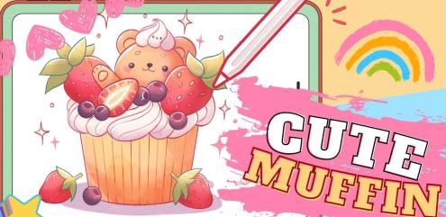 Muffin Magic Drawing a Cute and Delicious Treat in Procreate