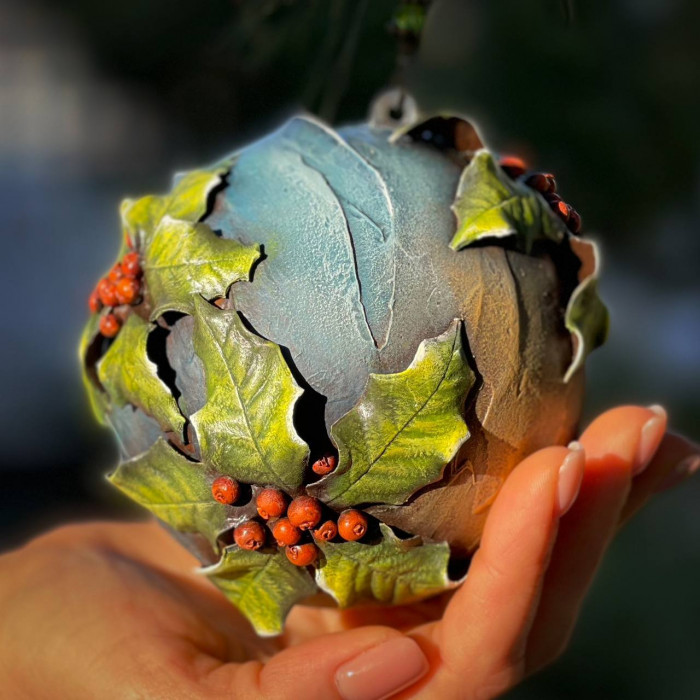 Мастер-класс 069 Елочная игрушка "Падуб" (Елена Раевская)