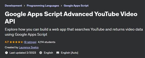 Google Apps Script Advanced YouTube Video API