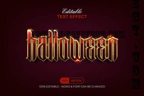 Halloween Text Effect Red Gold Style - 42263788