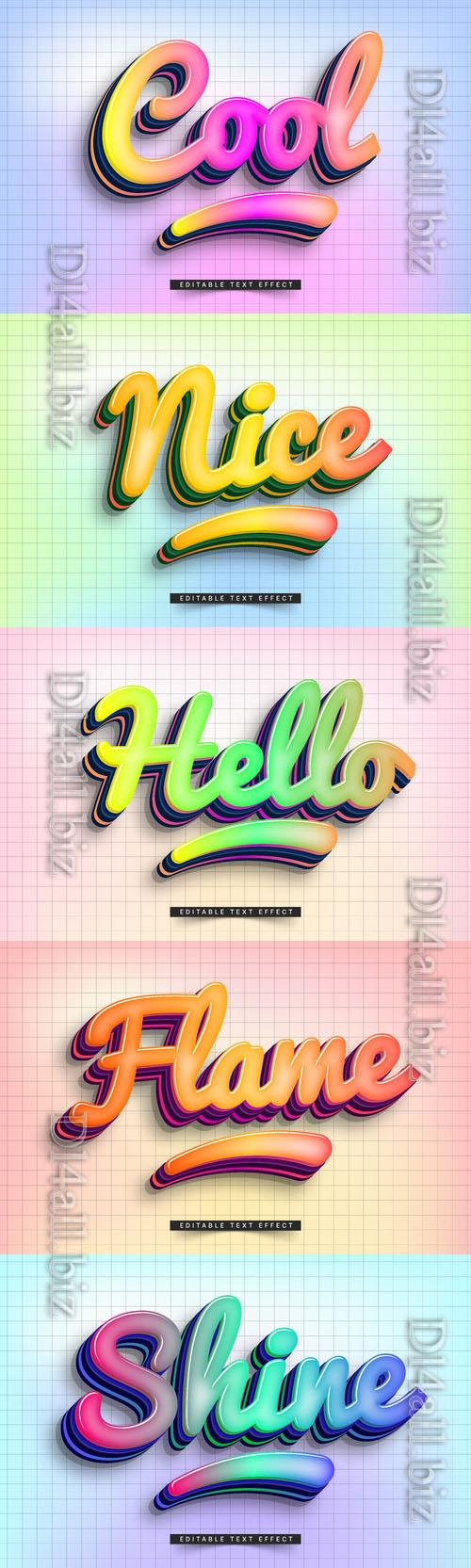 Vector 3d text editable, text effect font vol 6