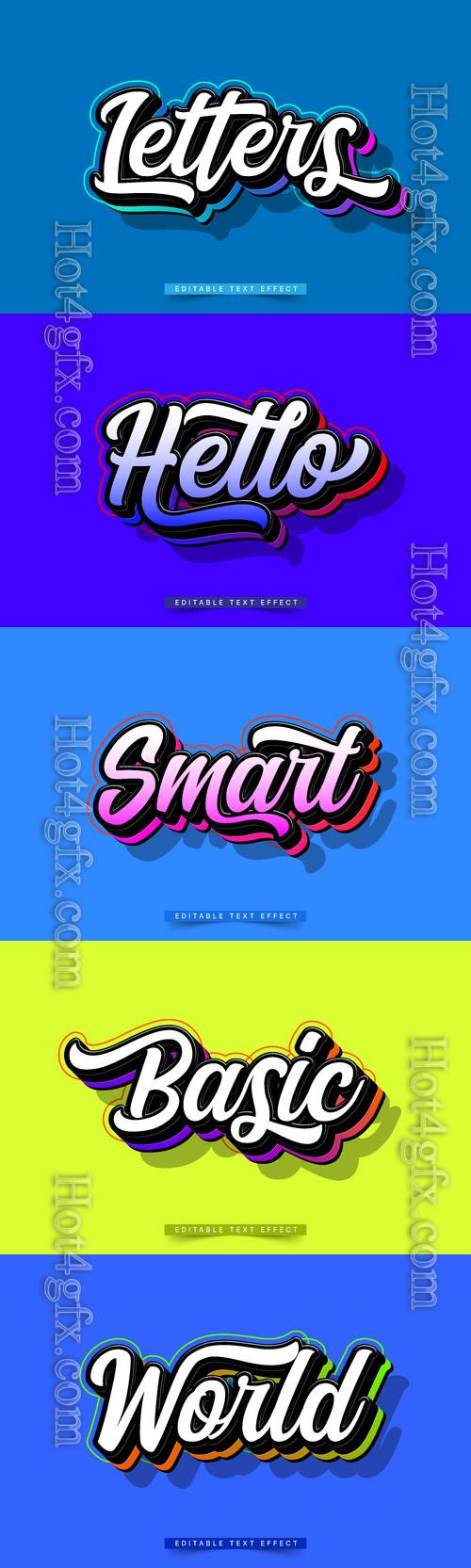 Vector 3d text editable, text effect font vol 2