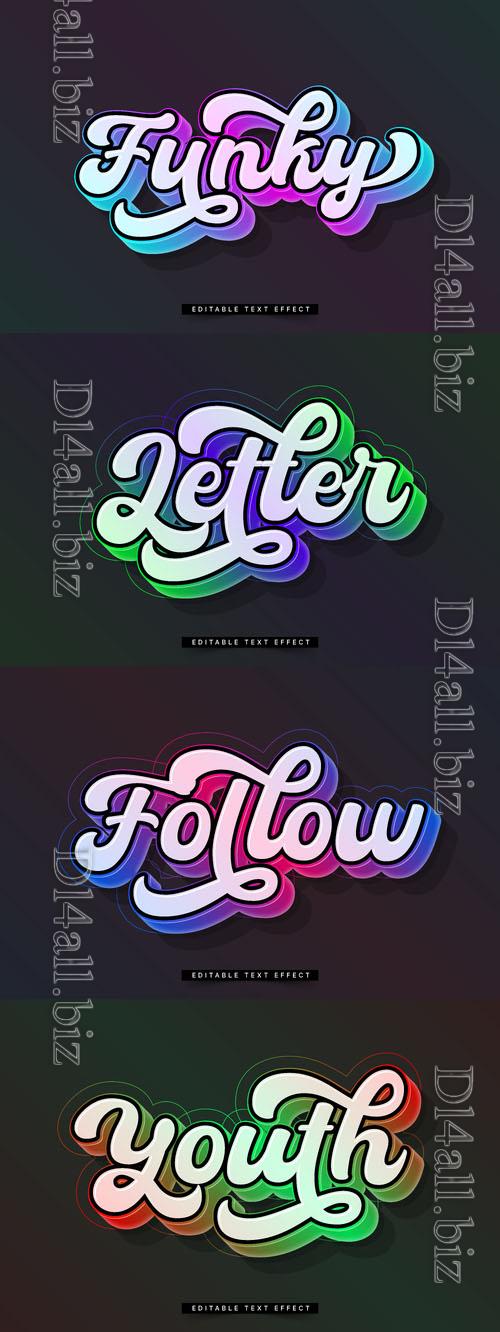 Vector 3d text editable, text effect font vol 19