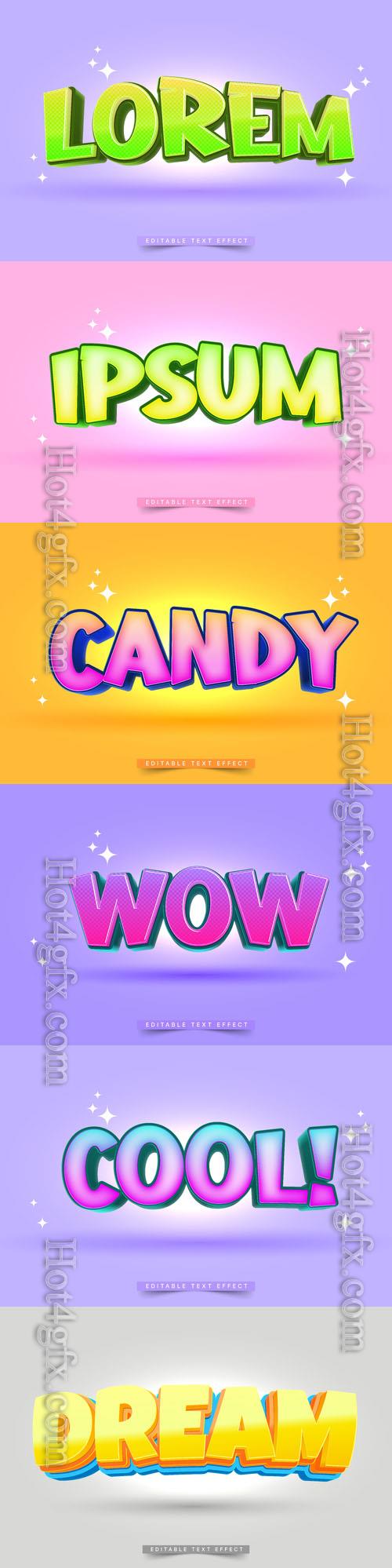 Vector 3d text editable, text effect font vol 8