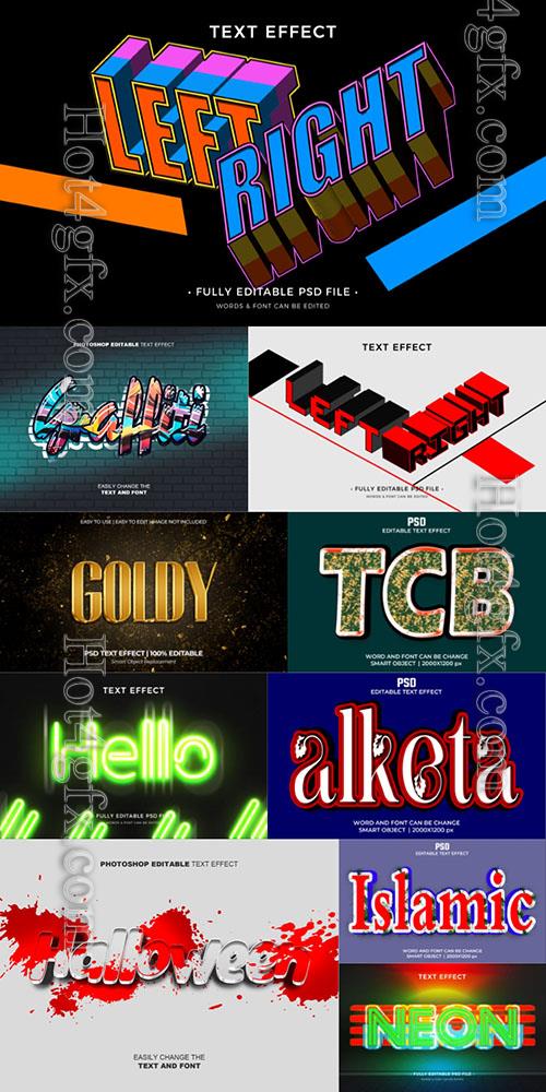 10 Psd style text effect editable set vol 2