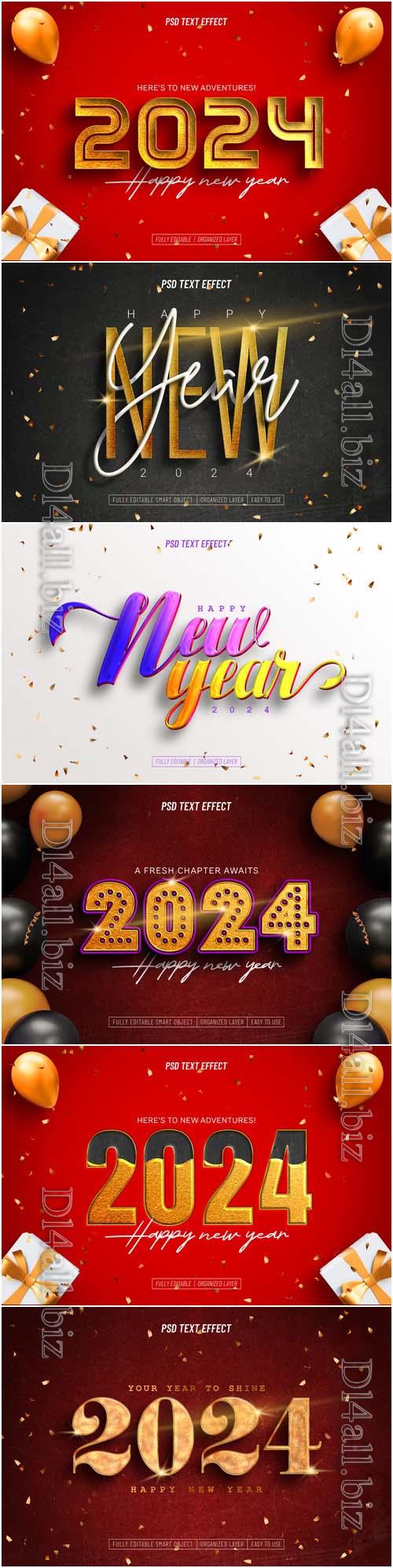 2024 Happy new year text effect vol 2