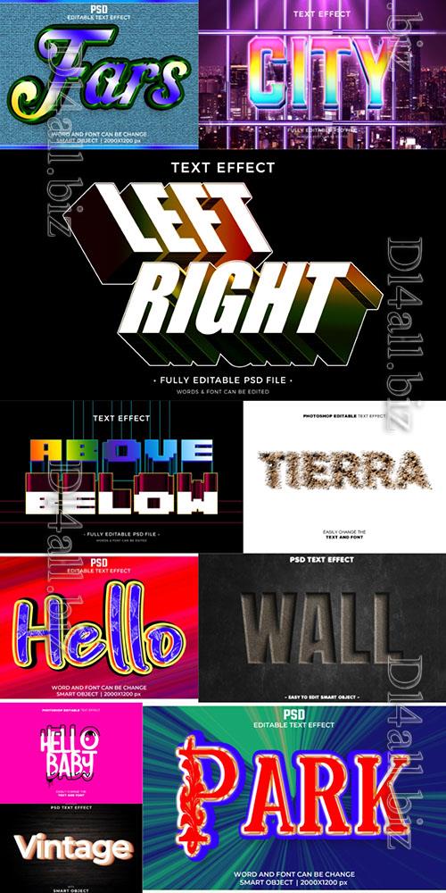 10 Psd style text effect editable set vol 6