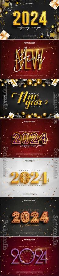 2024 Happy new year text effect vol 3