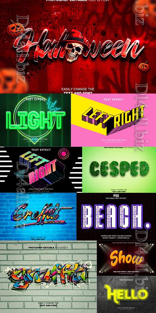 10 Psd style text effect editable set vol 3