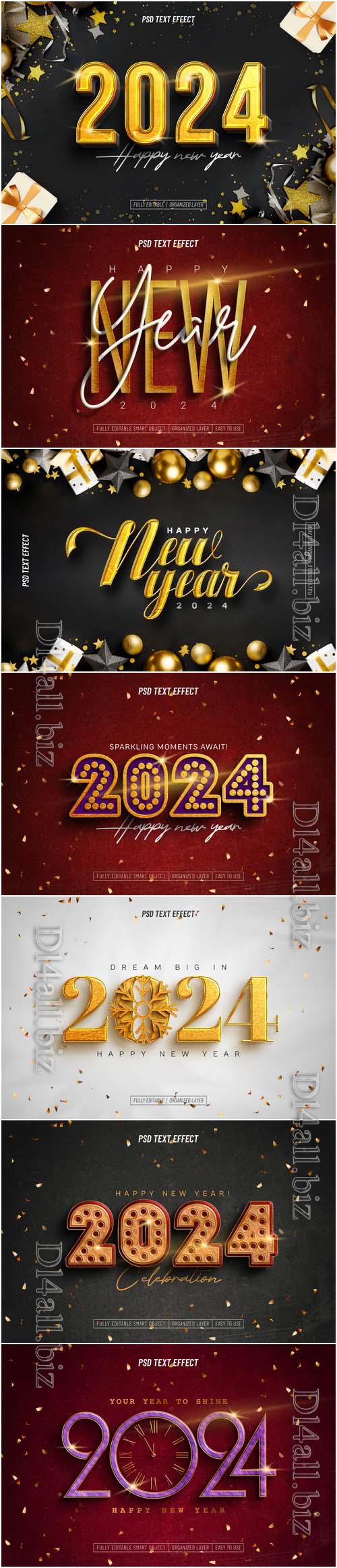 2024 Happy new year text effect vol 3