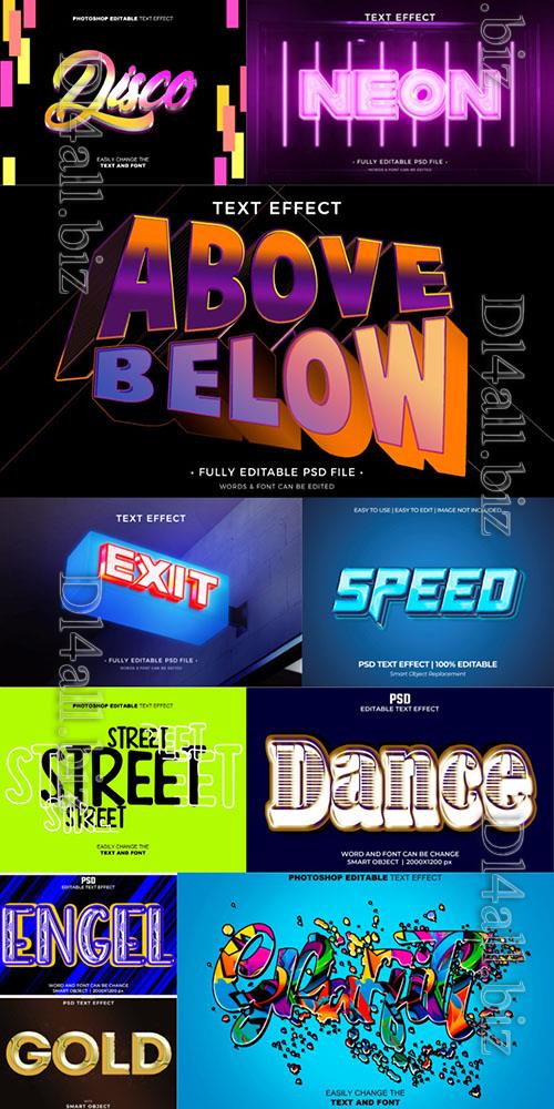 10 Psd style text effect editable set vol 4