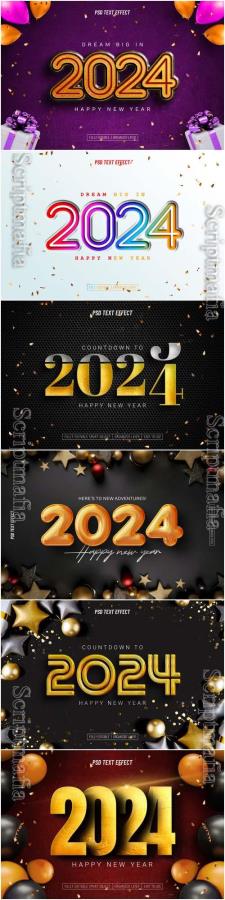 2024 Happy new year text effect vol 1