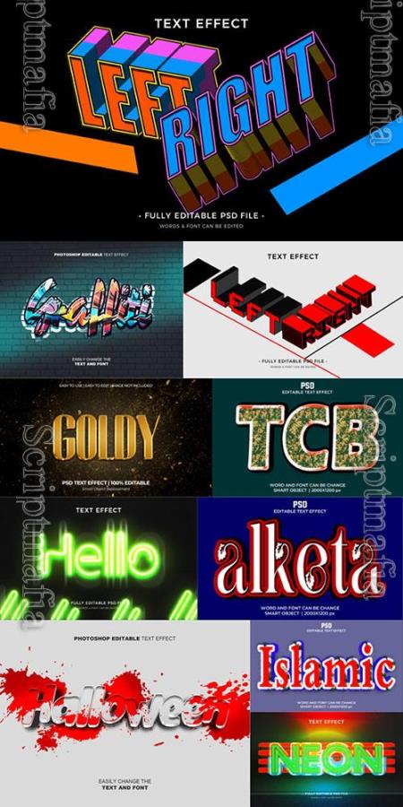10 Psd style text effect editable set vol 2