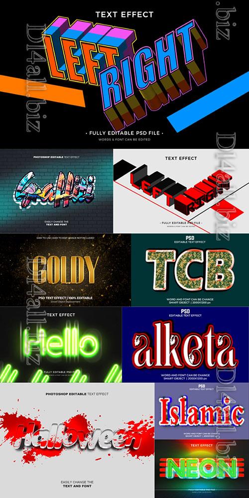 10 Psd style text effect editable set vol 2