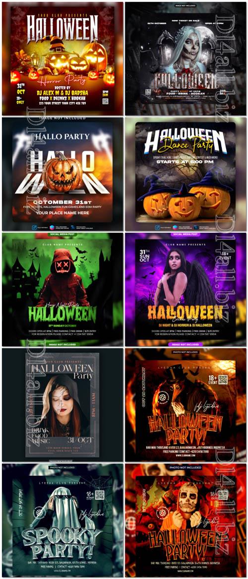 Happy halloween psd poster design vol 19