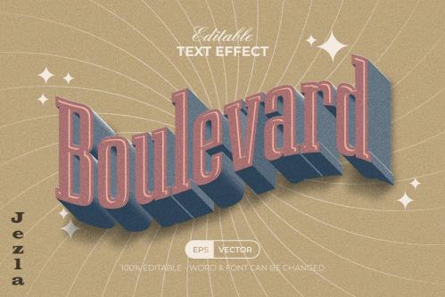 Vintage Text Effect Wave Style - 42284934