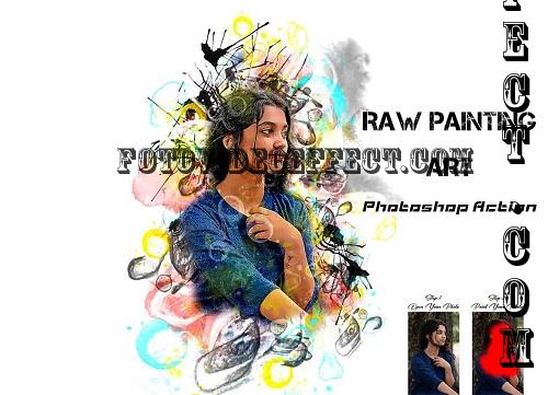 Raw Painting Art Photoshop Action- 42212738