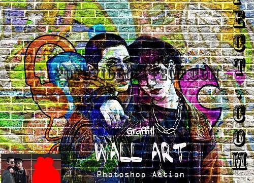 Graffiti Wall Art Photoshop Action - 42180808