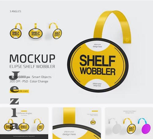 Elipse Shelf Wobbler Mockup Set - 7544367