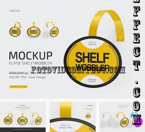 Elipse Shelf Wobbler Mockup Set - 7544367
