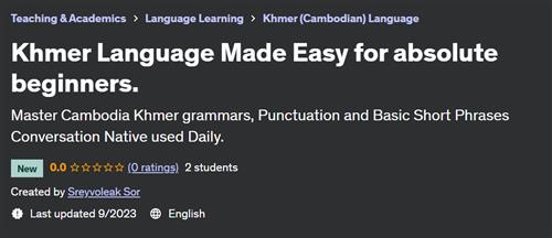 Khmer Language Made Easy for absolute beginners