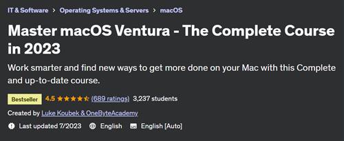 Master macOS Ventura – The Complete Course in 2023