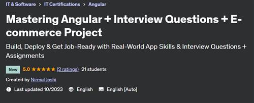 Mastering Angular + Interview Questions + E–commerce Project