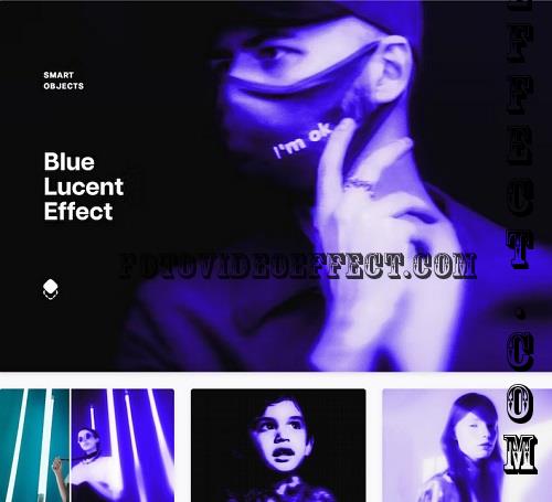 Blue Lucent Photo Effect - 42301218