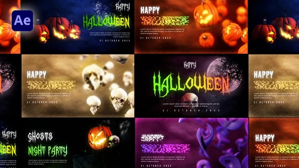 Videohive - Halloween Spooky Greeting Pack 48513773