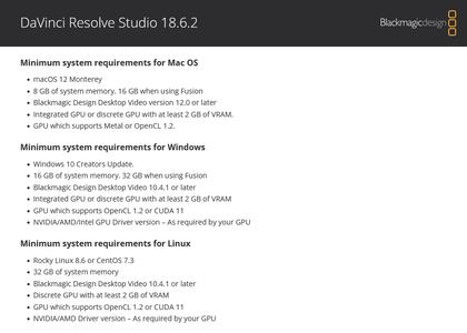 Blackmagic Design DaVinci Resolve Studio 18.6.2 macOs