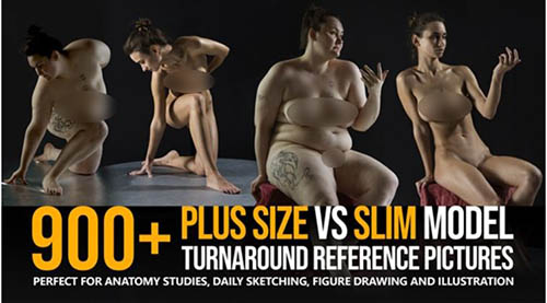 Plus-Size VS Slim Model Turnaround Reference Pictures