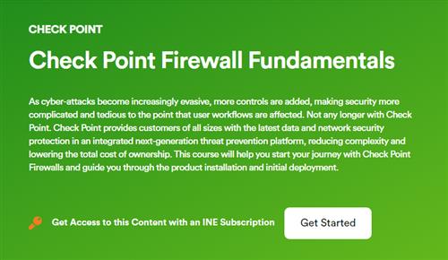 INE – Check Point Firewall Fundamentals