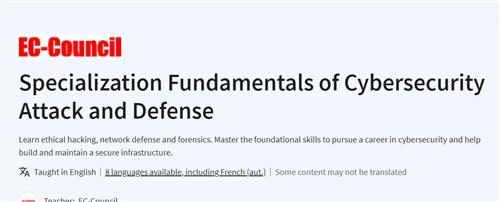 Coursera – Cybersecurity Attack and Defense Fundamentals Specialization