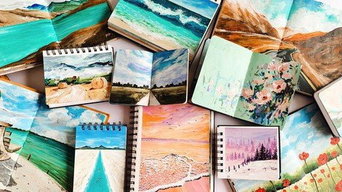 9 Days Of Sketchbook Landscapes Acrylic Painting
