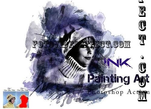 Ink Painting Art Photoshop Action - 42291765