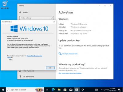 Windows 10 Enterprise 22H2 build 19045.3570 Preactivated Multilingual October  2023