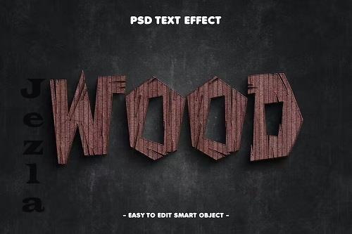 Realistic Wood 3D Layer Style Text Effect - M6AZBM5