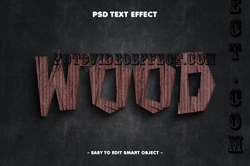 Realistic Wood 3D Layer Style Text Effect - M6AZBM5