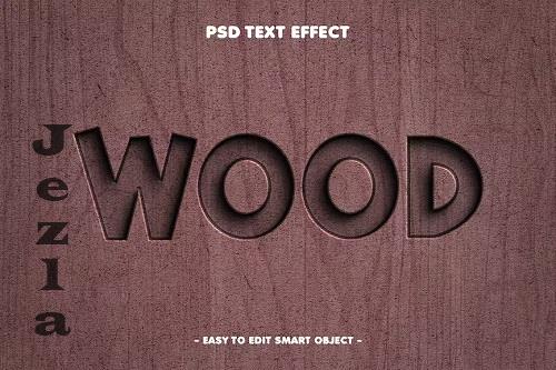 Debossed Wood Textured 3D Text Effect - ANDTWZQ