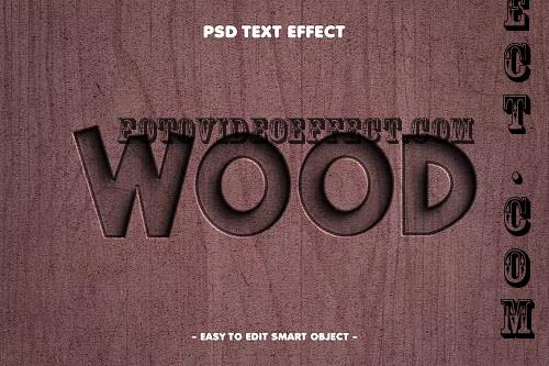 Debossed Wood Textured 3D Text Effect - ANDTWZQ