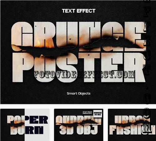 Urban Grunge Paper Burn Text Effect - YGBKDFZ