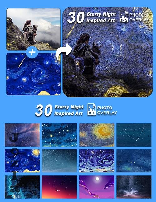 30 Starry night inspired art Photo Overlay - 68773144
