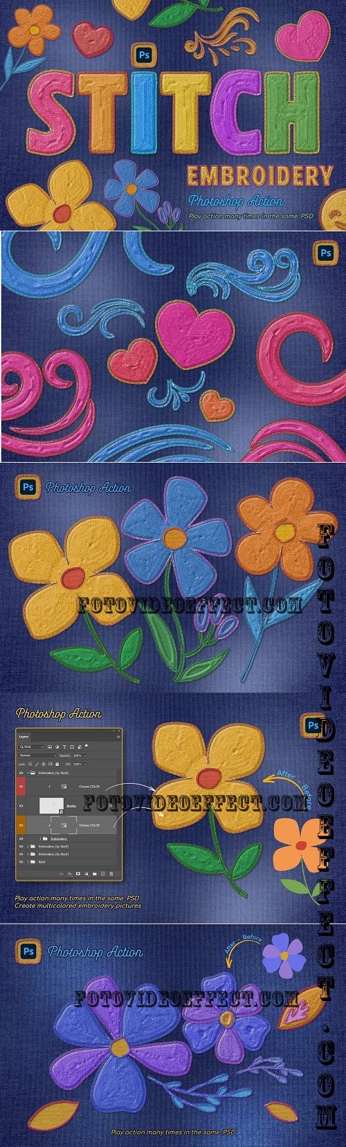 Embroidery Photoshop Action - 58621023